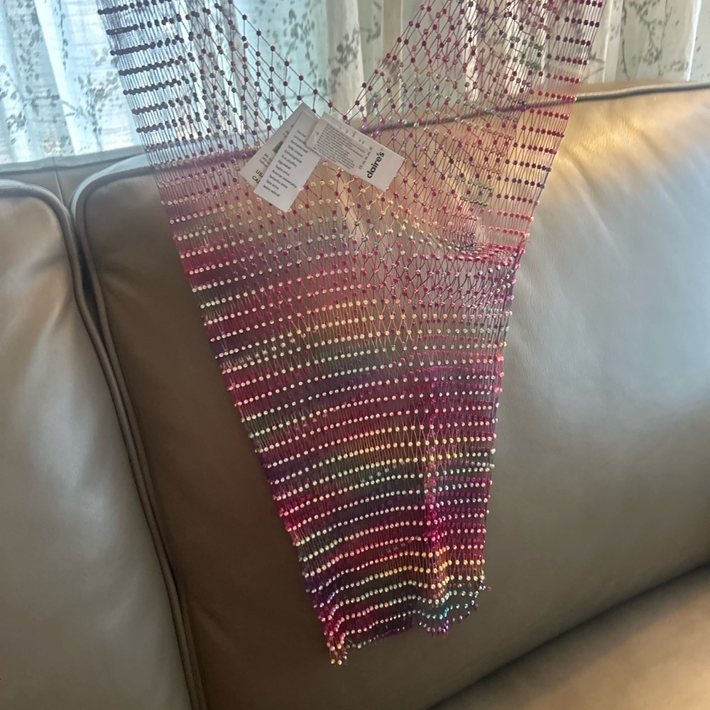 Sexy Shiny Rhinestone Rainbow 🌈Mesh Summer Crop Top Stretchy - Picture 13 of 17